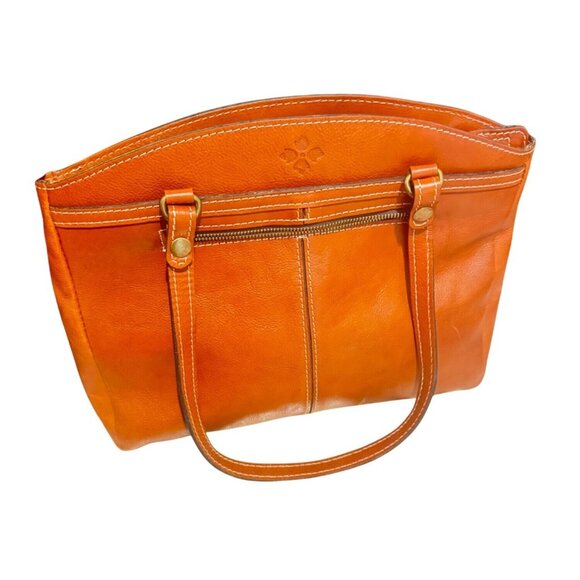 Patricia Nash Leather Poppy Tote Bag Tan Italian-Style Handbag - Picture 1 of 13